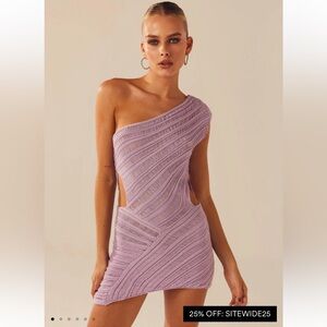 Peppermayo - Percilla Ladder Knit Mini Dress - Lavender